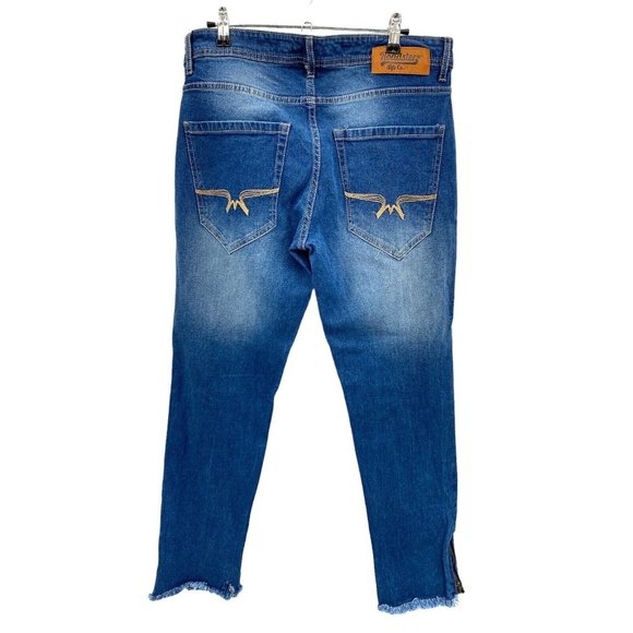 The Roadster Life Co Womens Size 32 Cropped Zipper Ankle High Waist‎ Distressed - Picture 4 of 7